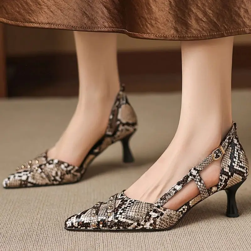 Snake-Print Heeled Shoes