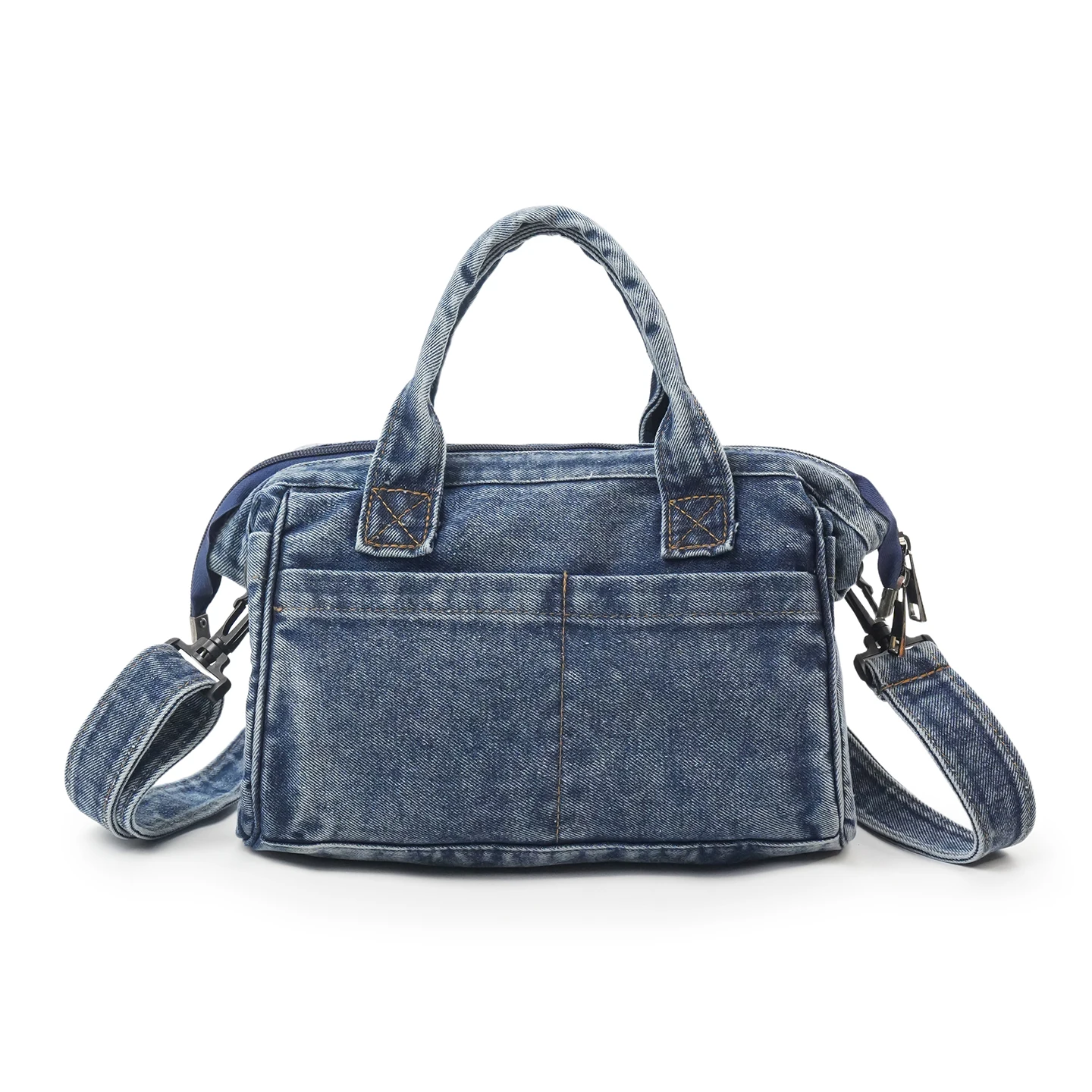 Washed Blue Denim Handbag