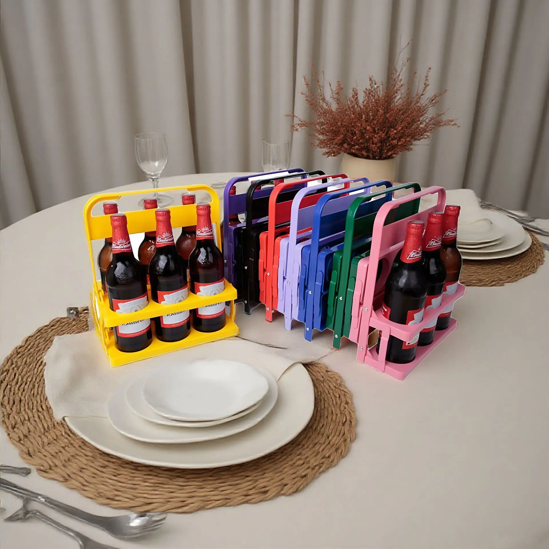 Folding 6-Bottle Rack